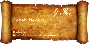Jakab Margit névjegykártya